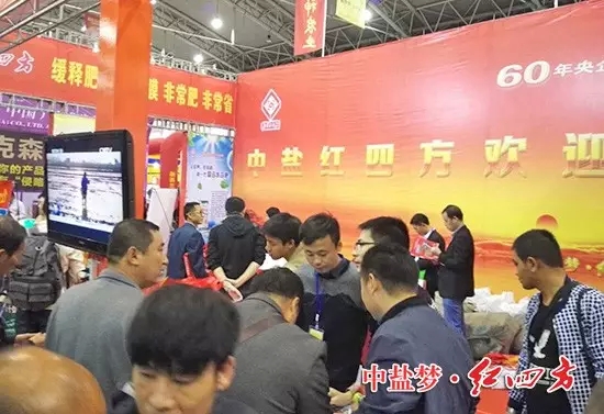 東北紅四方展臺輪回播放紅四方宣傳片.